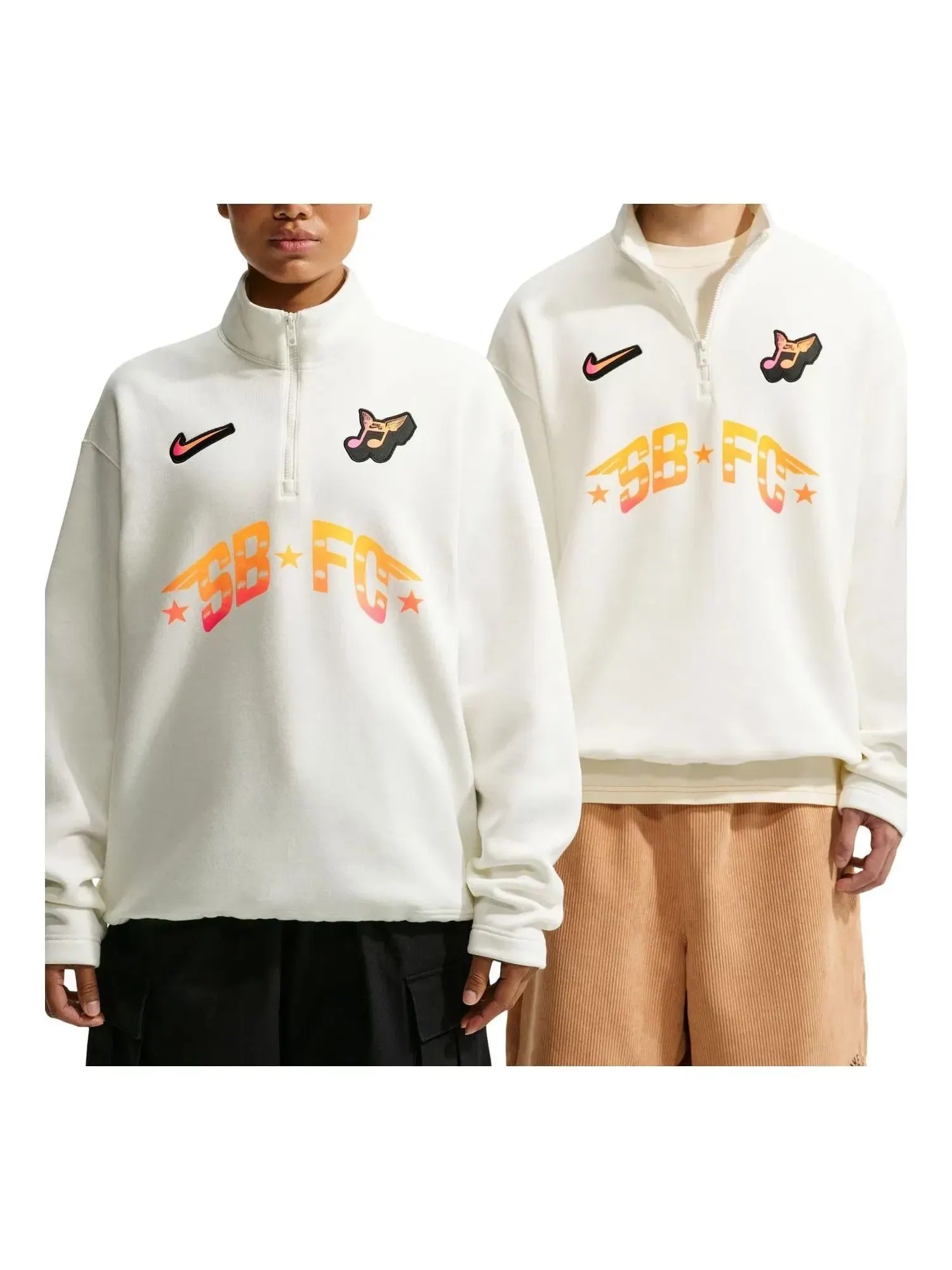 Мужской свитшот с флисом и молнией Nike SB Skate 1 2-Zip Fleece Crew-Neck — изображение 1 из 5, белый