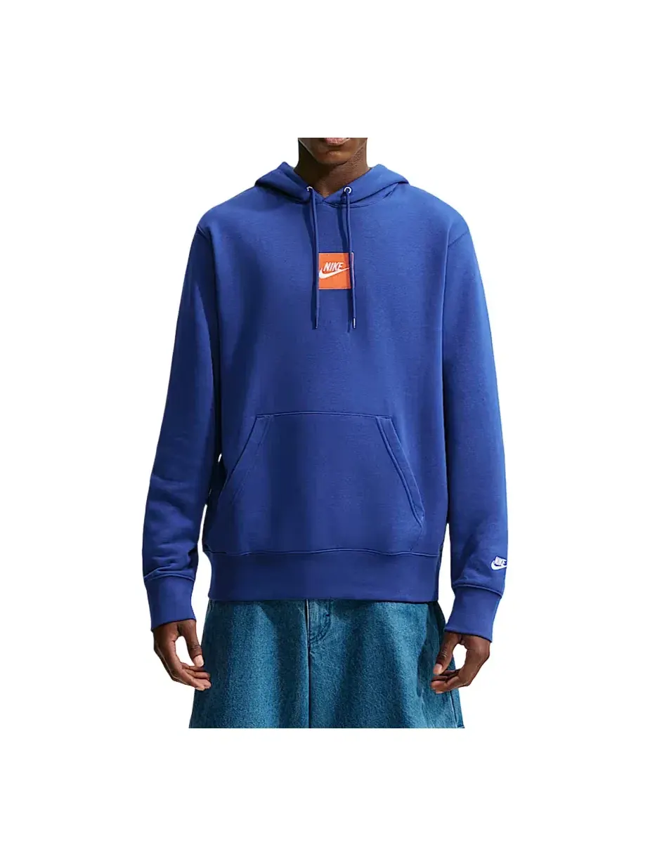 Мужское худи с длинным рукавом Nike Sportswear Club French Terry Deep Royal Blue White — изображение 1 из 2, синий