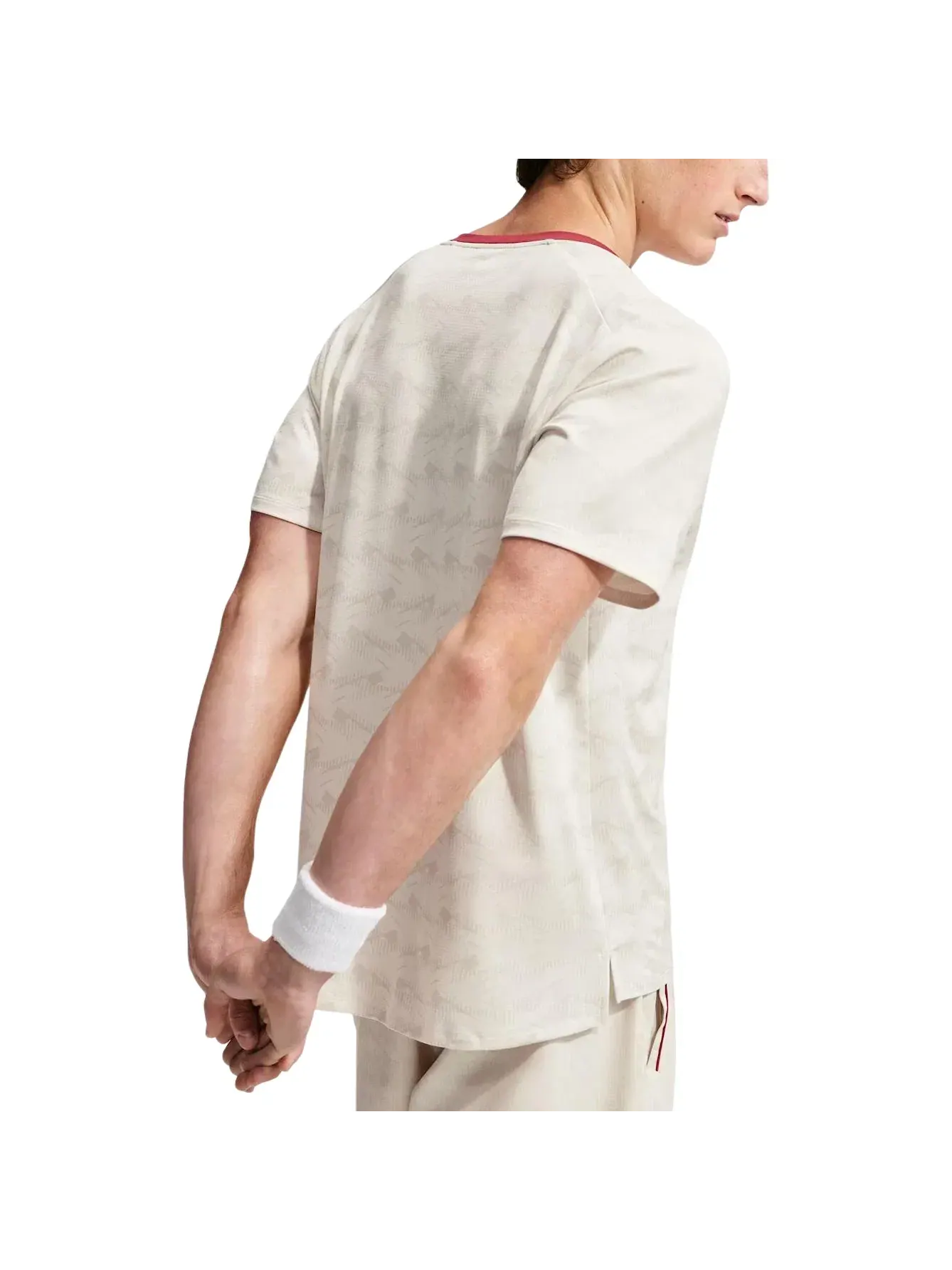 Мужская футболка Nike Court Advantage Dri-FIT с принтом Light Bone Tough Red Black — изображение 4 из 4, белый