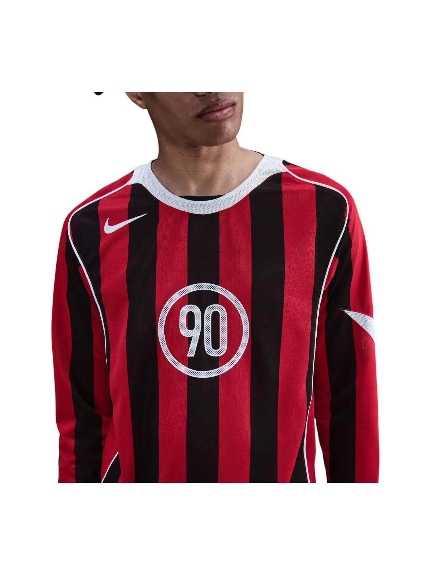 Футболка с длинными рукавами Nike Total 90 Dri-FIT — изображение 1 из 3, красный/белый