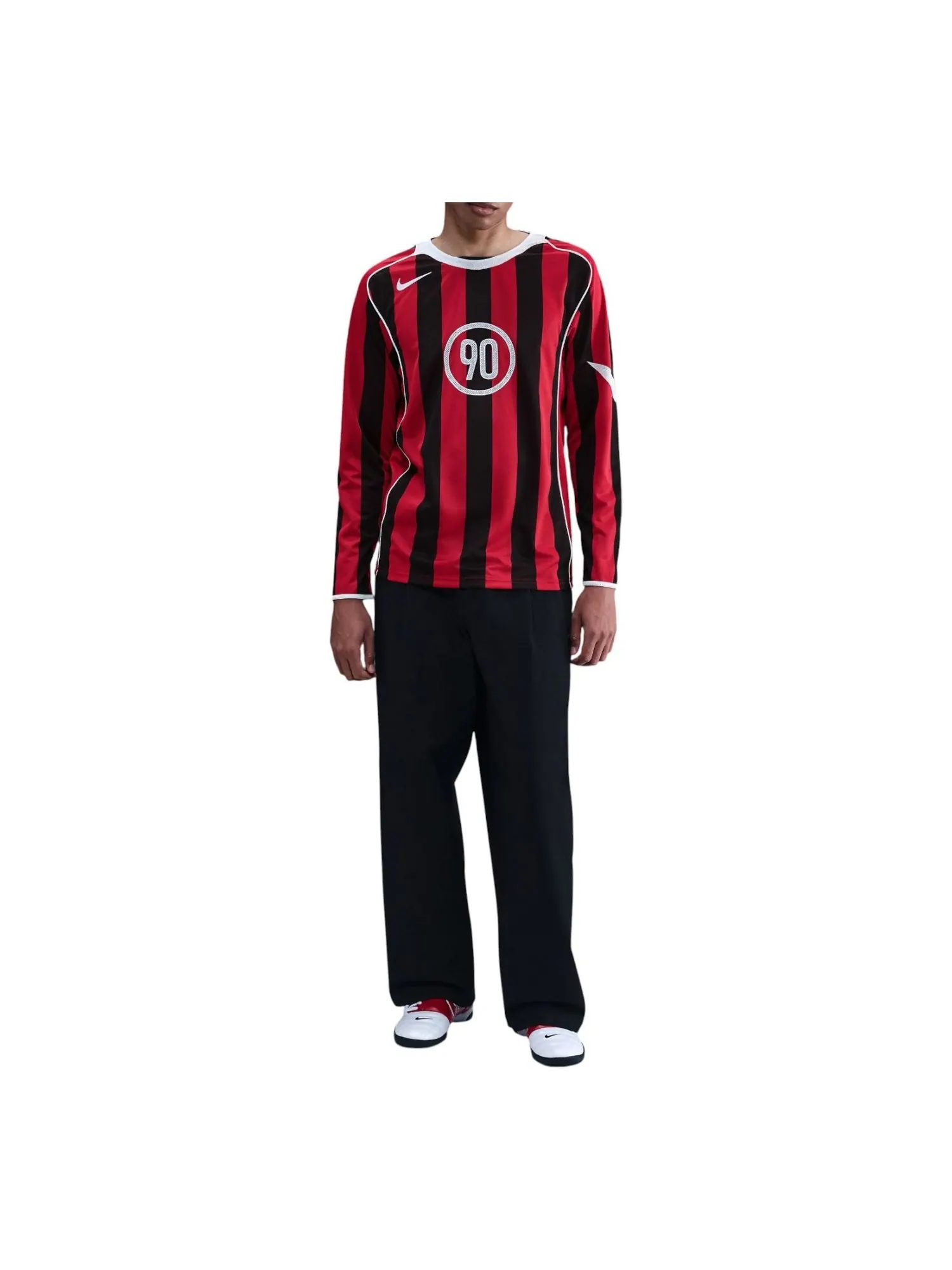 Футболка с длинными рукавами Nike Total 90 Dri-FIT — изображение 2 из 3, красный/белый