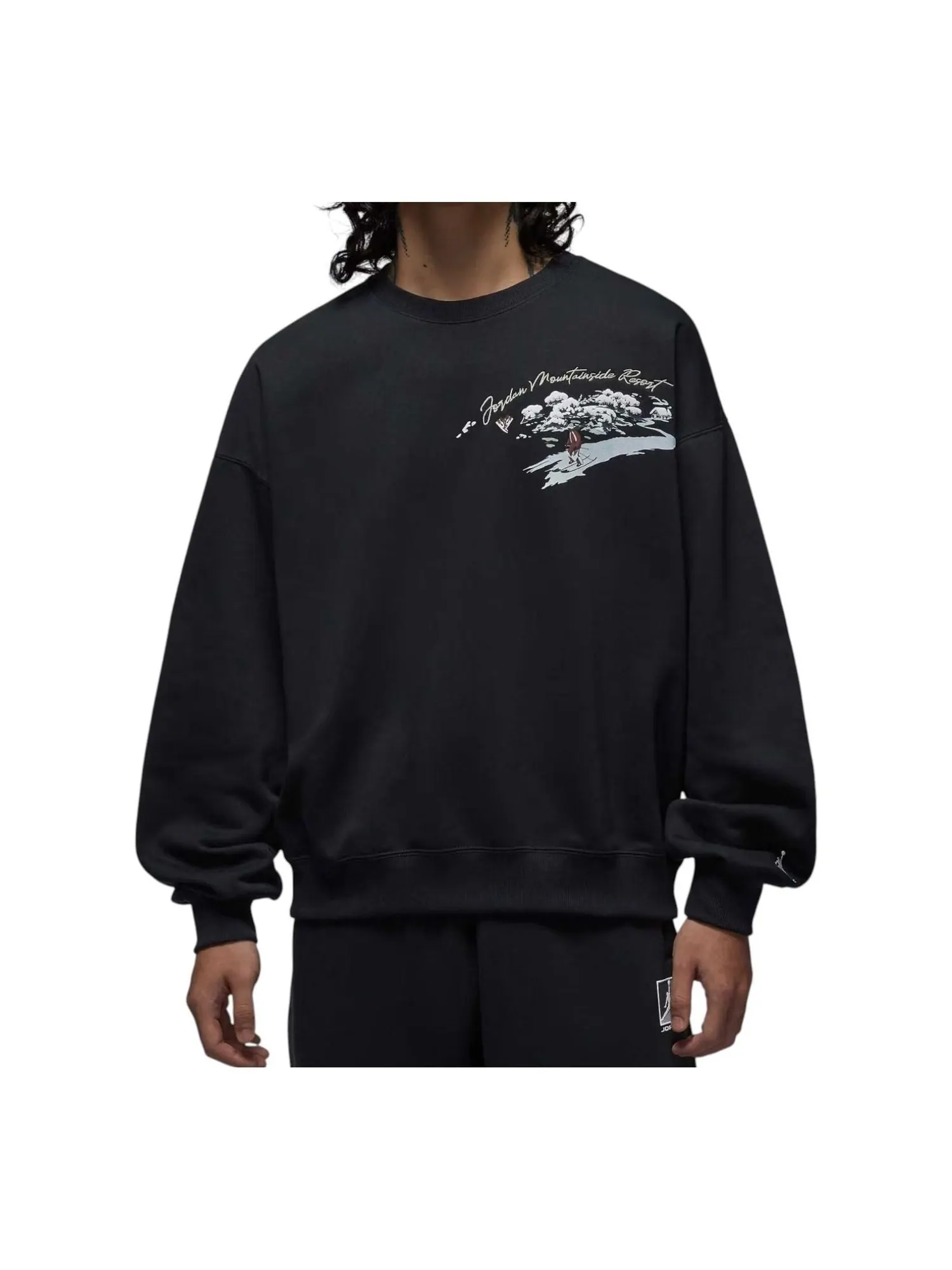 Футболка Air Jordan Holiday 2025 Long Sleeve T-Shirt 'Mountainside' — изображение 1 из 2, черный