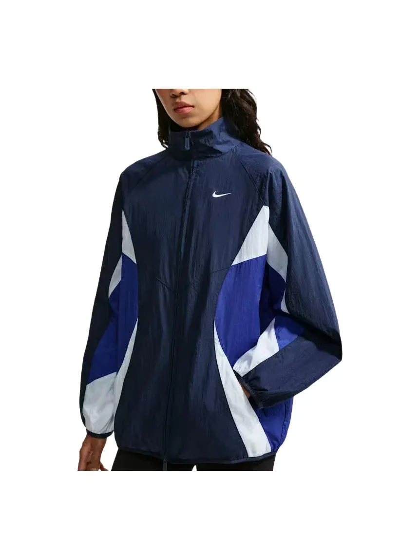 Женская куртка оверсайз с длинным рукавом Nike Sportswear Oversized Track Jacket — изображение 1 из 4, темно-синий