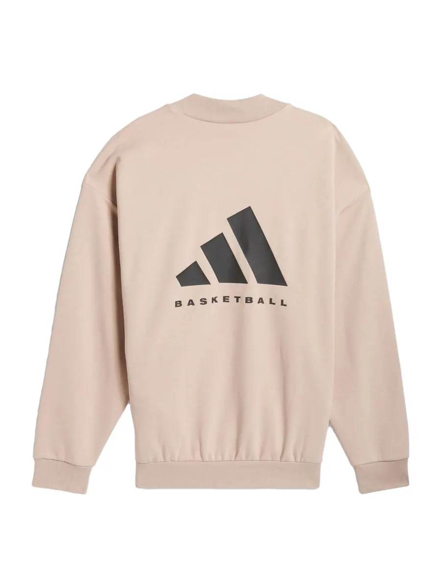 Свитер adidas Basketball Crew Sweatshirt 'Beige' — изображение 1 из 1, бежевый