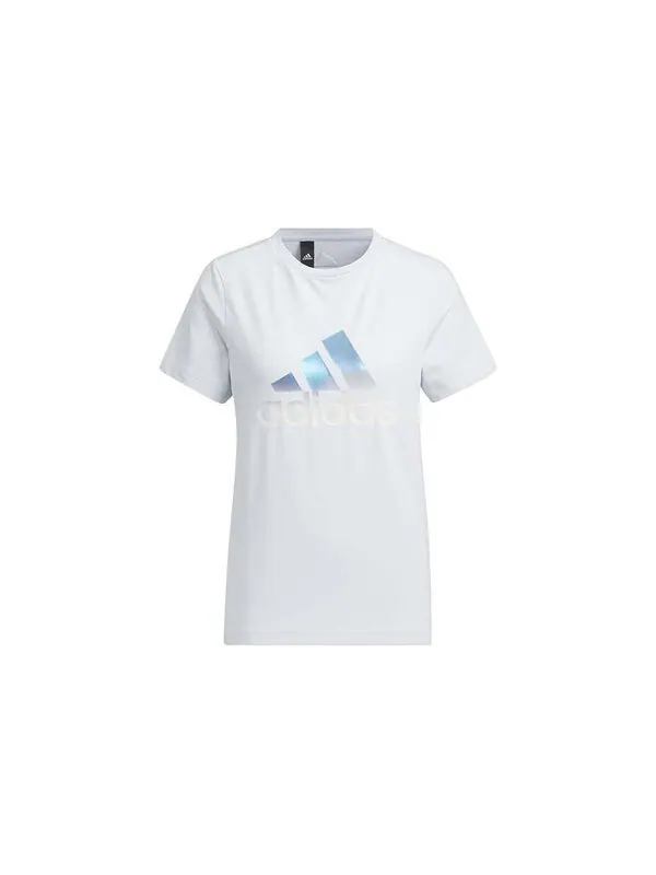 Футболка Essential Logo футболка азиатские размеры Adidas — изображение 3 из 3, светлый синий/белый