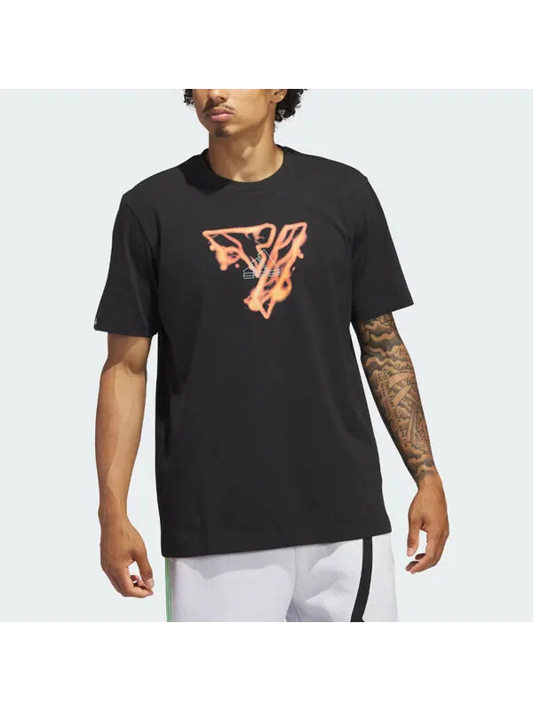 Футболка trae young icy fire фирменные Футболка Adidas — изображение 2 из 4, черный