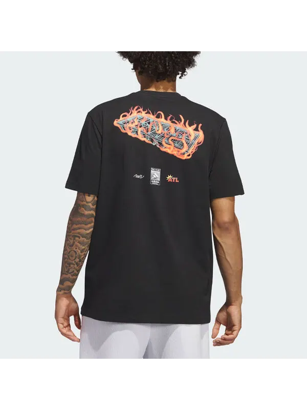 Футболка trae young icy fire фирменные Футболка Adidas — изображение 3 из 4, черный