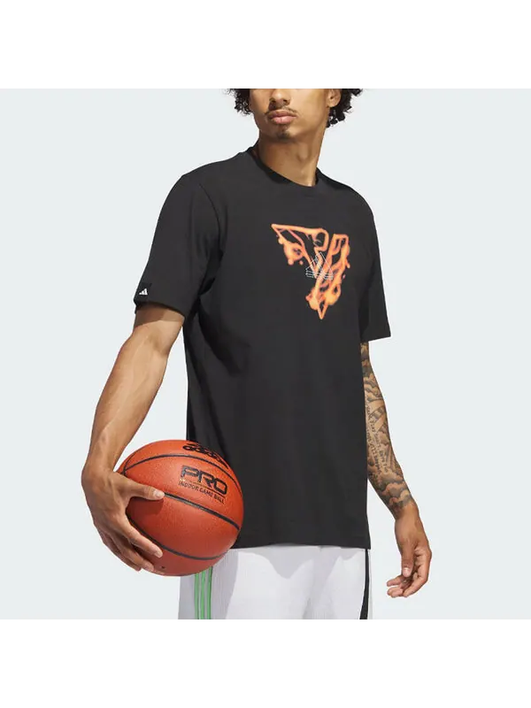 Футболка trae young icy fire фирменные Футболка Adidas — изображение 4 из 4, черный