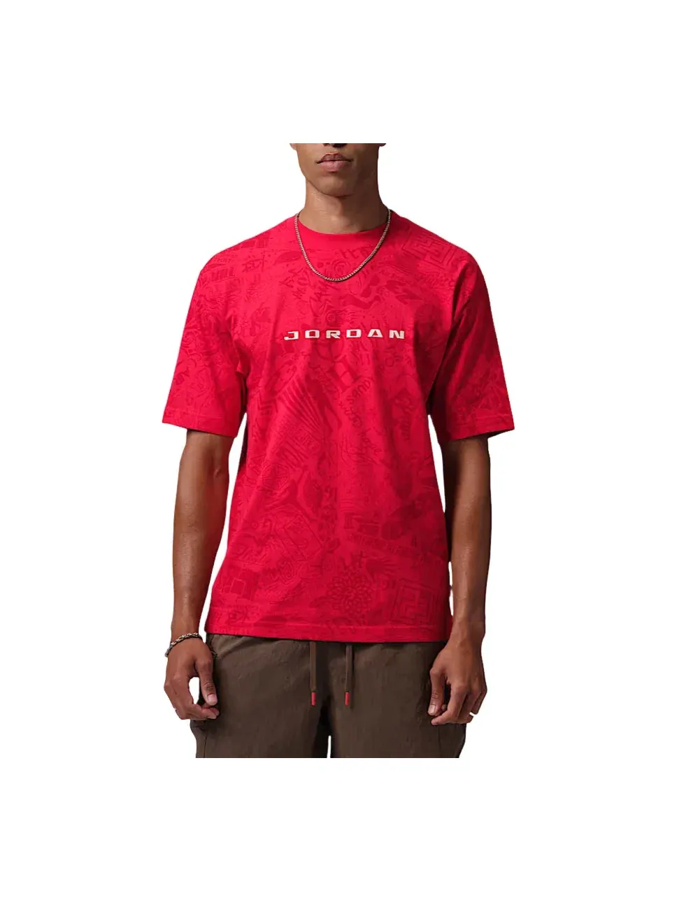 Мужская футболка хлопковая Air Jordan Brooklyn University Red Phantom — изображение 1 из 2, красный