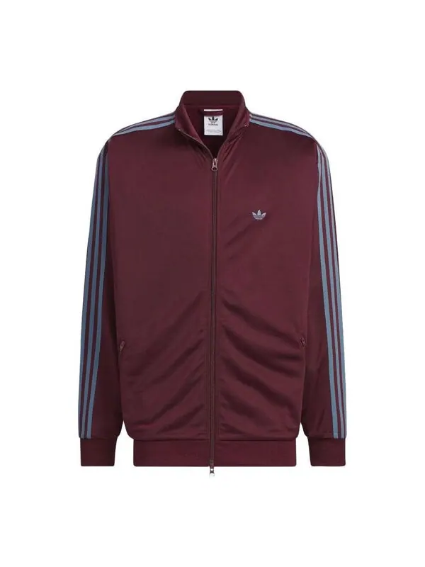 Куртка originals beckenbauer tracktops 'burgundy' Adidas — изображение 1 из 4, бордовый