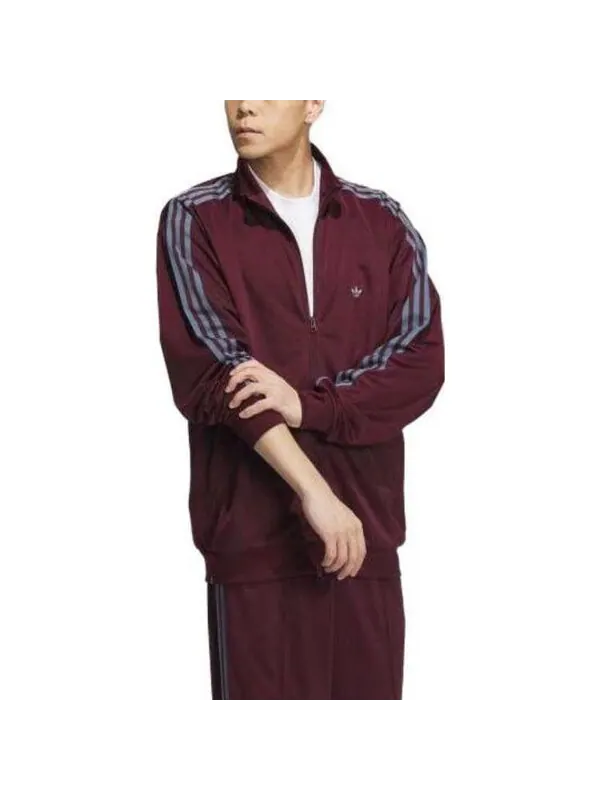 Куртка originals beckenbauer tracktops 'burgundy' Adidas — изображение 2 из 4, бордовый