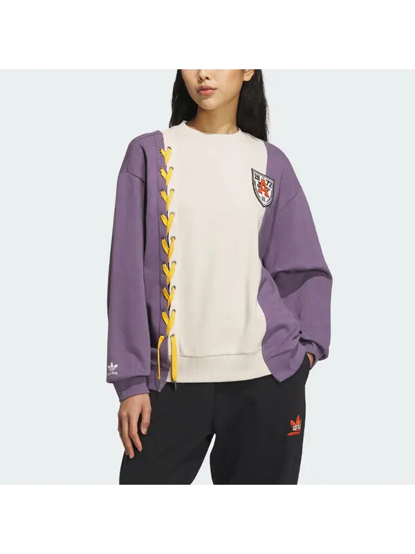 Свитера оригиналы mc классические экипажи Adidas — изображение 2 из 4, бежевый/фиолетовый