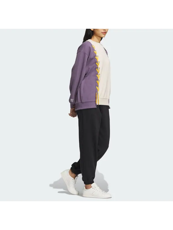 Свитера оригиналы mc классические экипажи Adidas — изображение 4 из 4, бежевый/фиолетовый