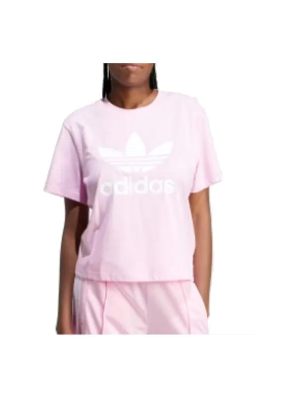Футболка adicolor trefoil квадратная футболка Adidas — изображение 2 из 3, розовый/белый