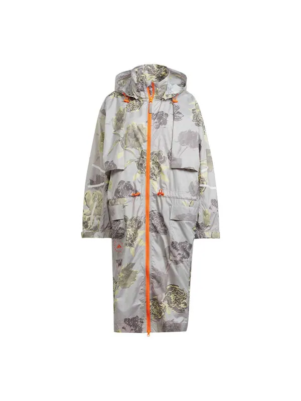 Куртка от stella mccartney sportswear long parka asia sizing Adidas — изображение 1 из 4, серый/оранжевый