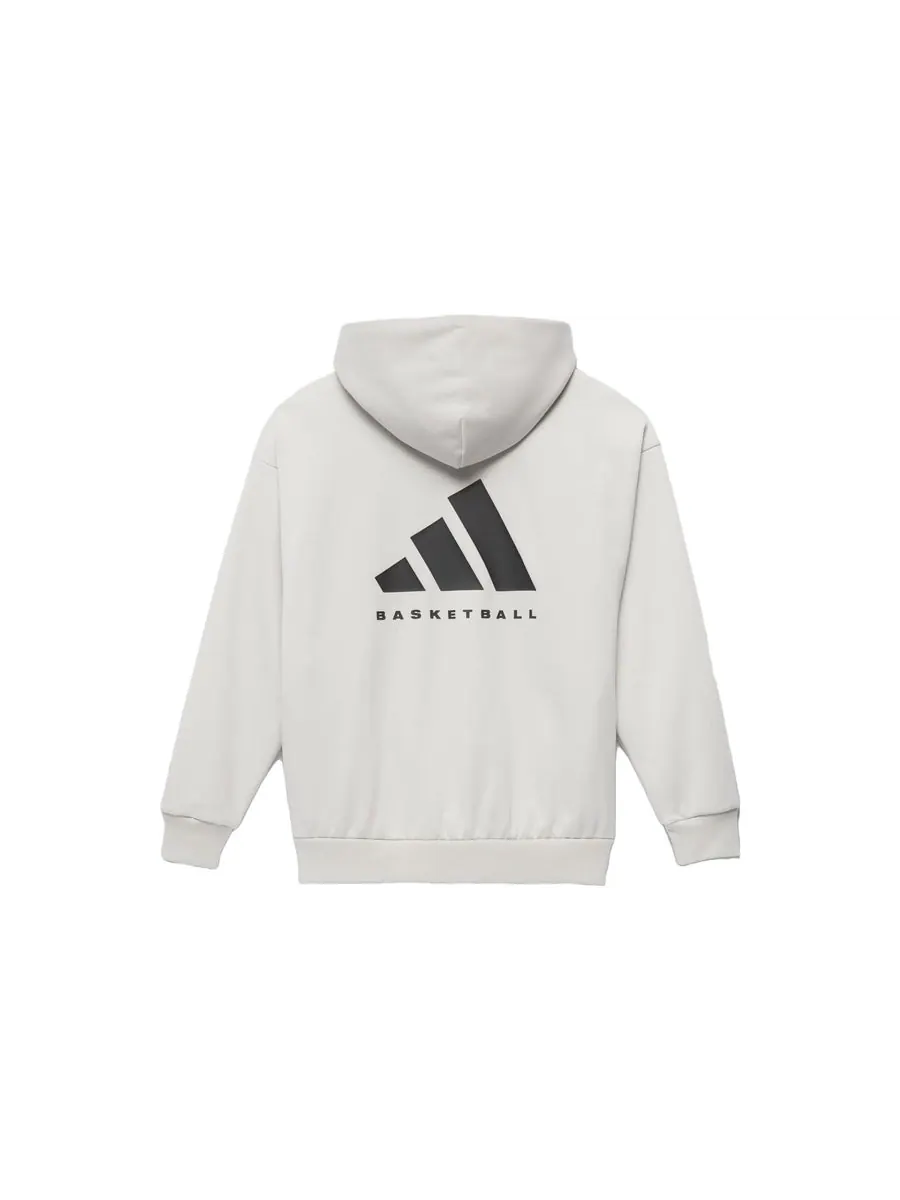 Худи adidas Basketball Hoodie 'Grey' — изображение 2 из 4, серый