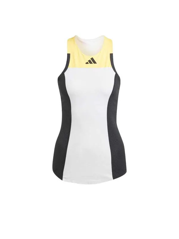 Топ теннис heat.rdy pro y майка азиатские размеры Adidas — изображение 1 из 4, белый/желтый/черный