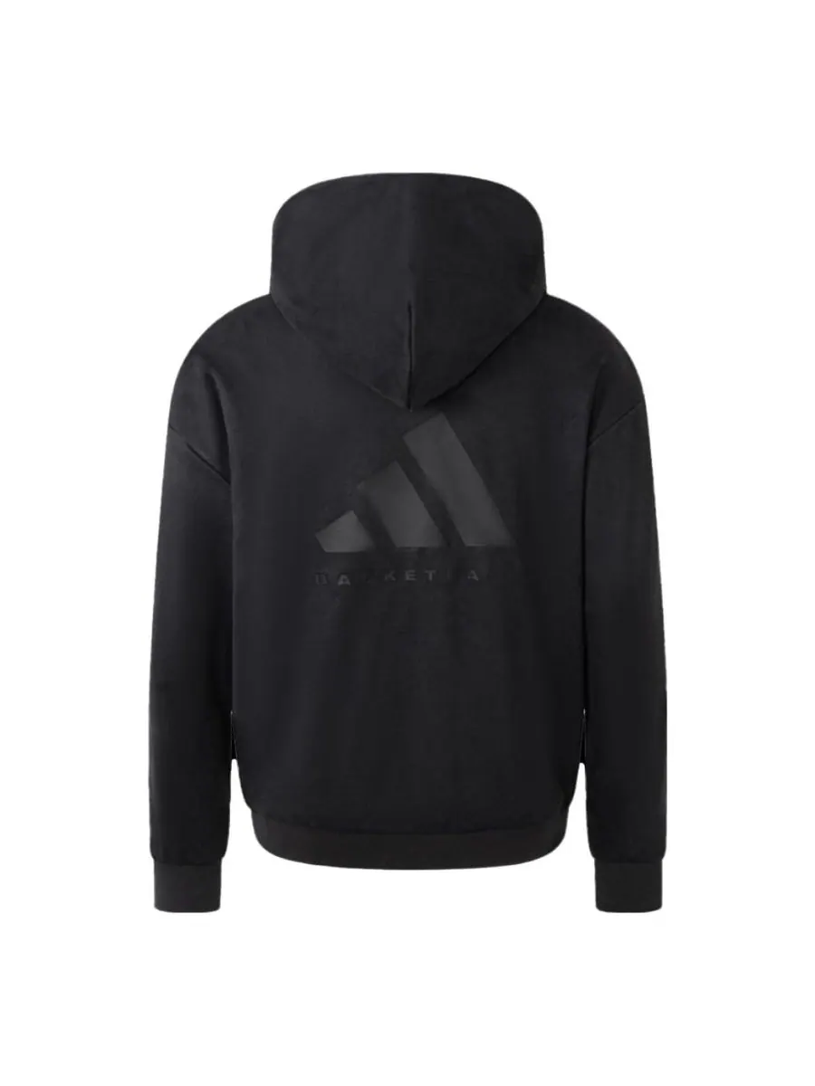 Худи adidas Basketball Sueded Hoodie 'Grey' — изображение 1 из 1, серый