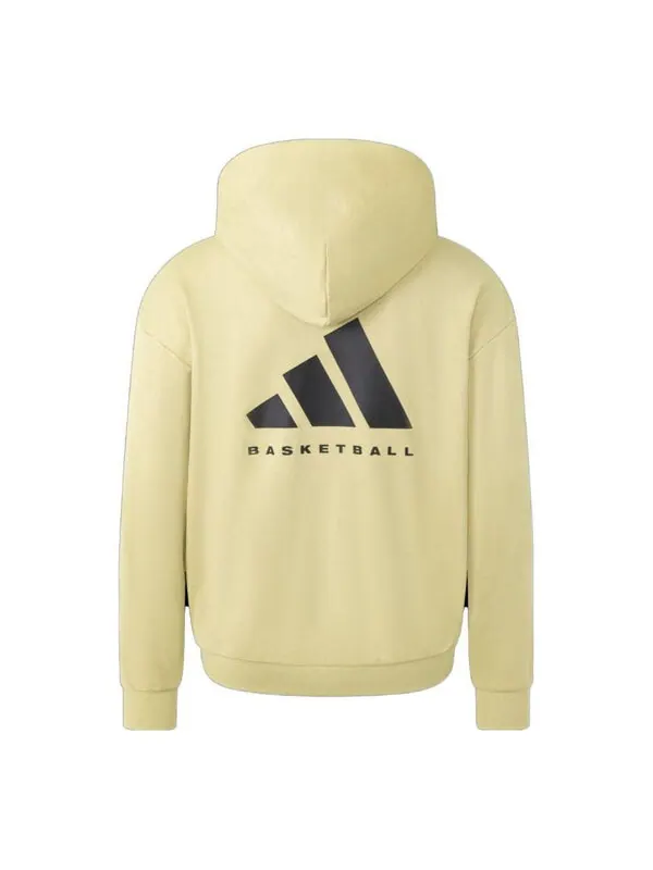 Толстовка баскетбольная замшевая толстовка с капюшоном Adidas — изображение 1 из 1, золотистый