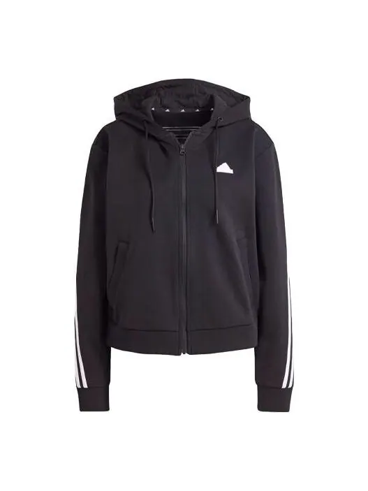 Куртка future icons 3 полоски толстовка с капюшоном на молнии азиатские размеры Adidas — изображение 1 из 4, черный