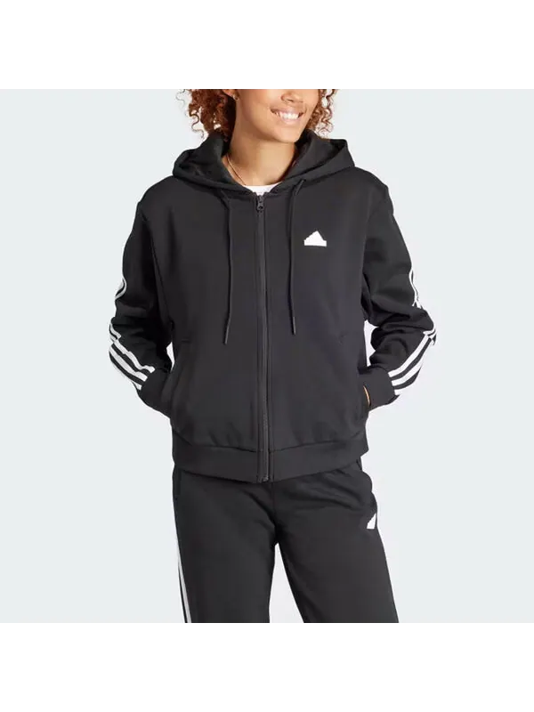 Куртка future icons 3 полоски толстовка с капюшоном на молнии азиатские размеры Adidas — изображение 3 из 4, черный