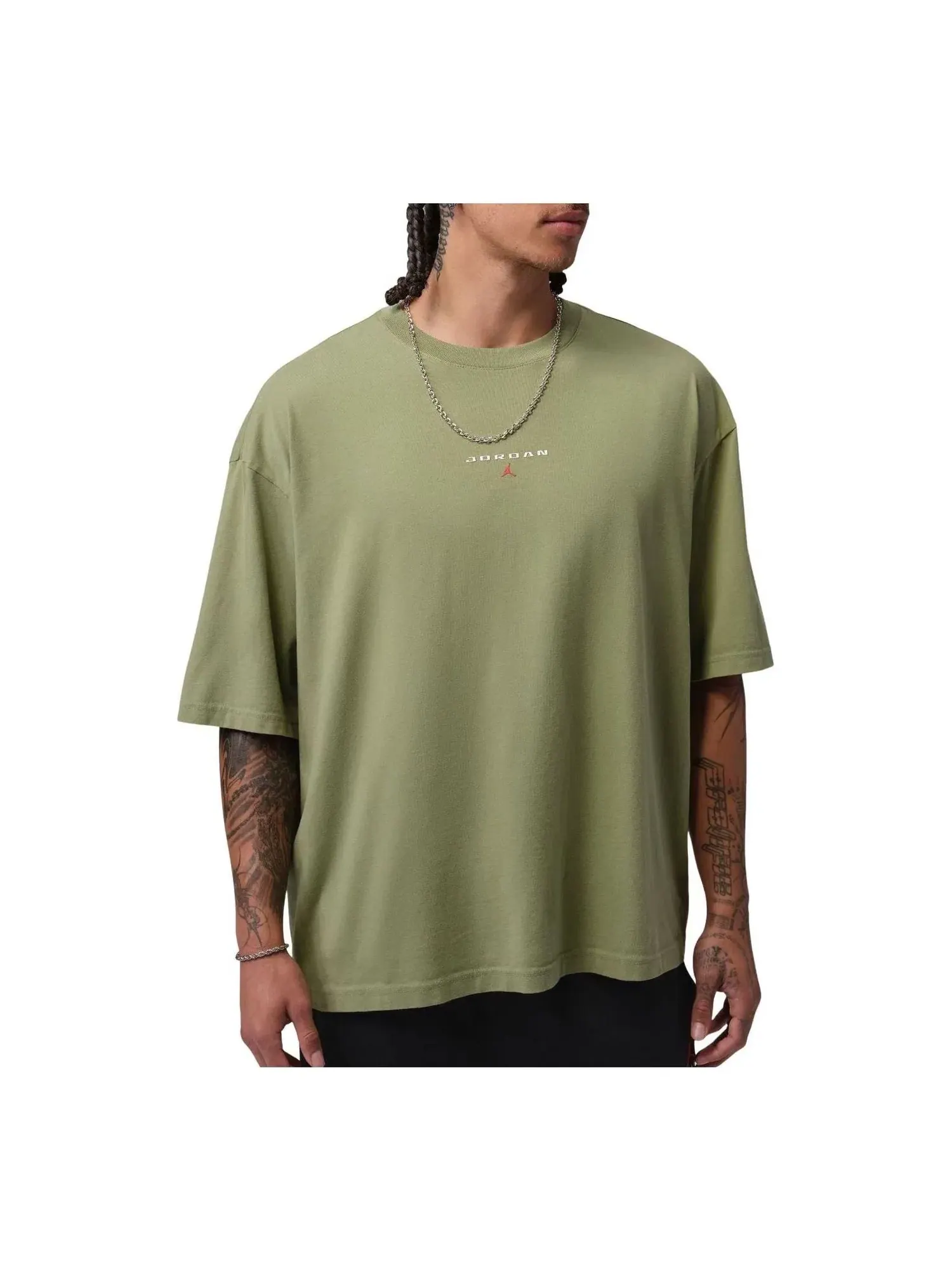 Мужская футболка с принтом Oversized Patch Jordan — изображение 1 из 4, зеленый
