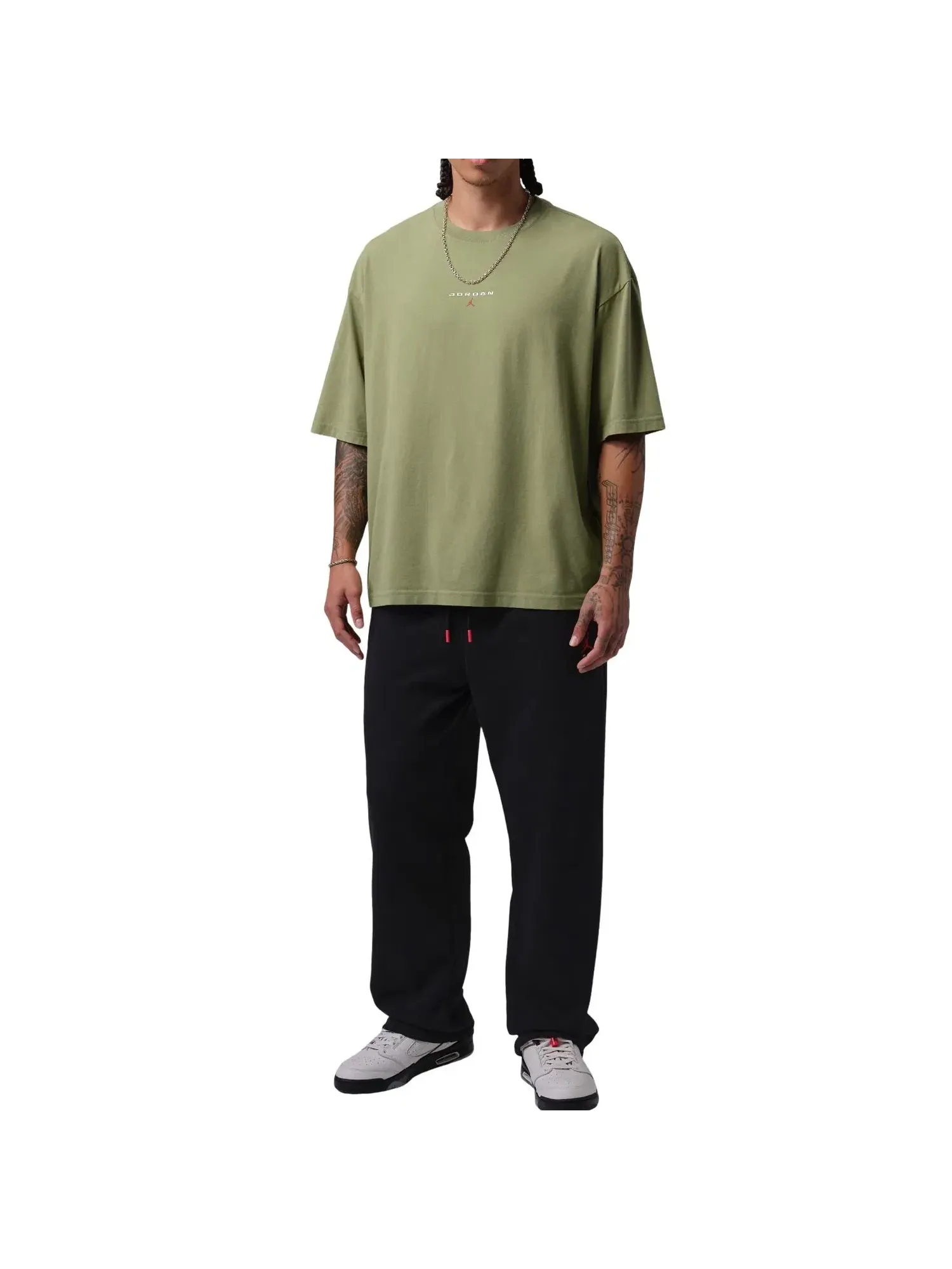 Мужская футболка с принтом Oversized Patch Jordan — изображение 3 из 4, зеленый
