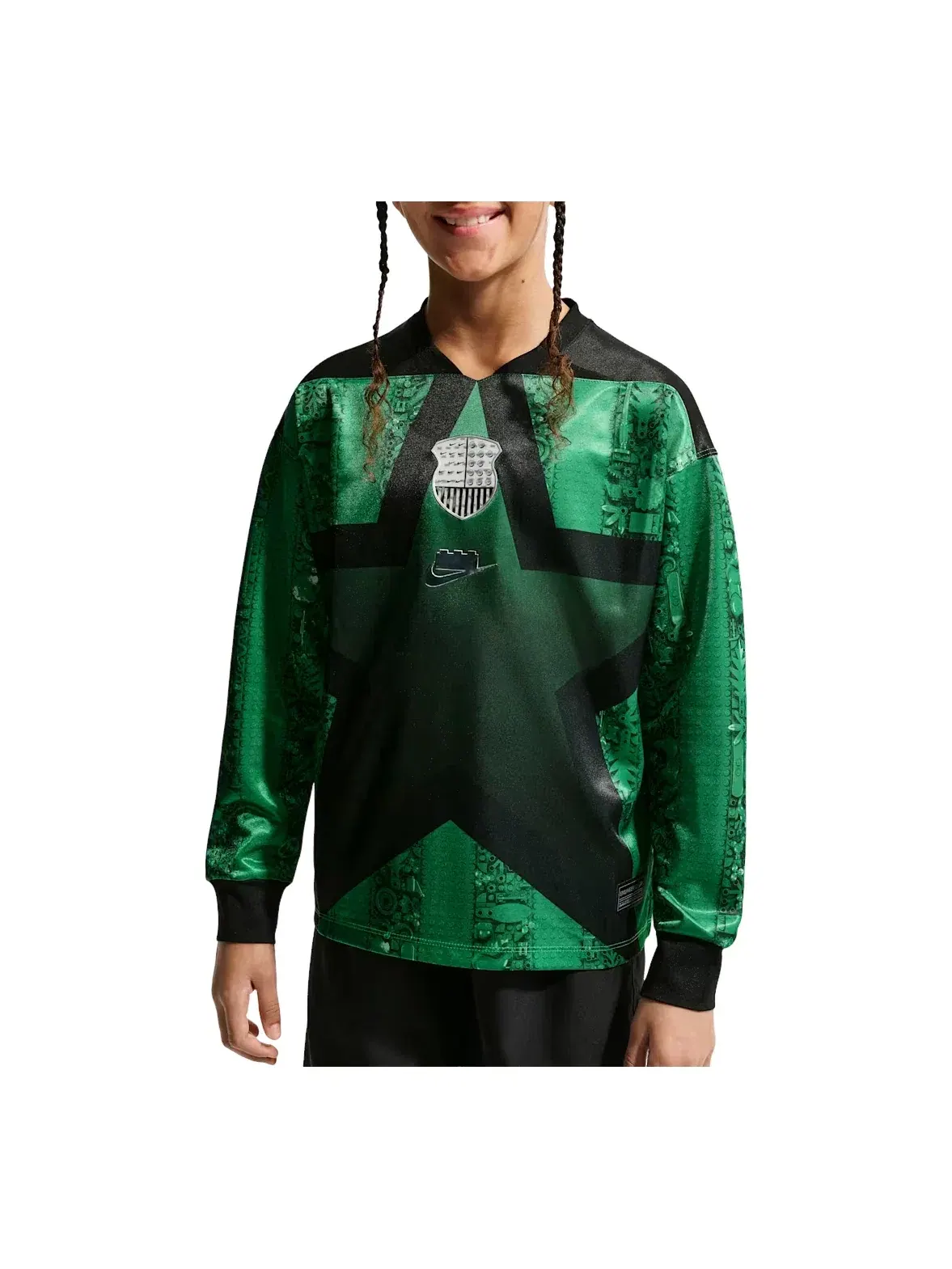 Детская футболка-вратарка с принтом LEGO Nike x LEGO Collection Goalkeeper Jersey — изображение 1 из 2, черный