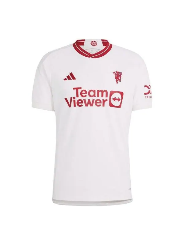 Футболка manchester united 23 24 третьи Футболка Adidas — изображение 1 из 4, белый/красный