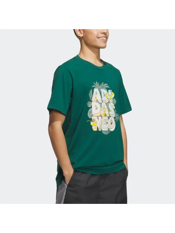 Футболка с нео-графикой Adidas — изображение 4 из 4, зеленый