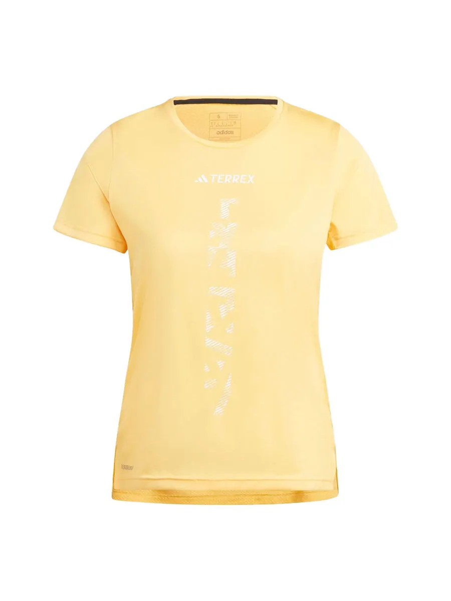 Футболка (WMNS) adidas Terrex Agravic Trail Running T-shirt Asia Sizing 'Yellow' — изображение 1 из 1, желтый