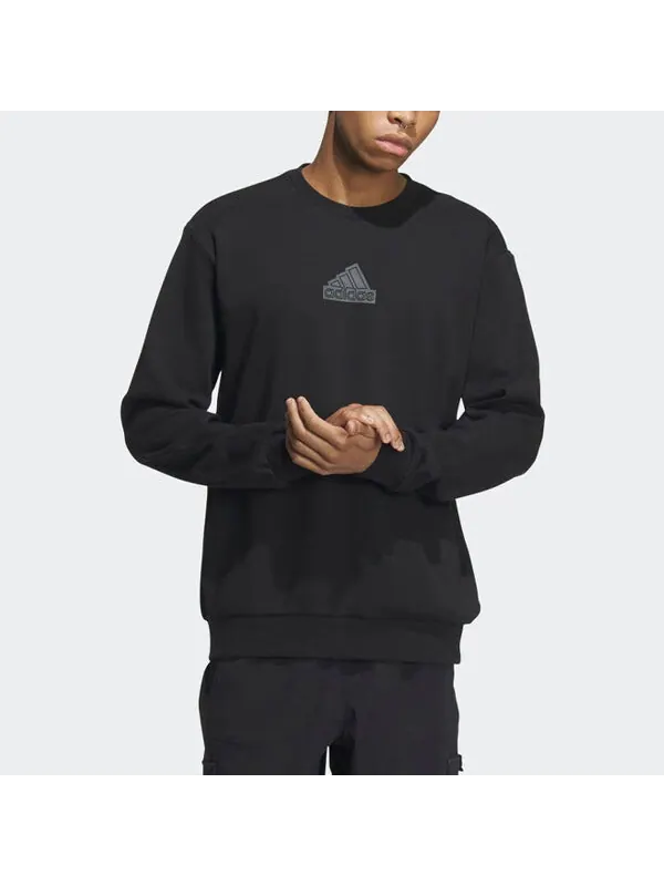 Футболка с логотипом, длинный рукав Adidas — изображение 2 из 4, черный