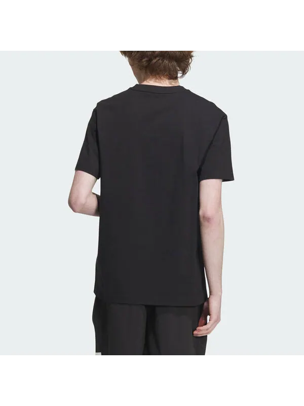Футболка adidas Sportswear Lounge Graphic T-shirt 'Black' — изображение 3 из 4, черный/белый