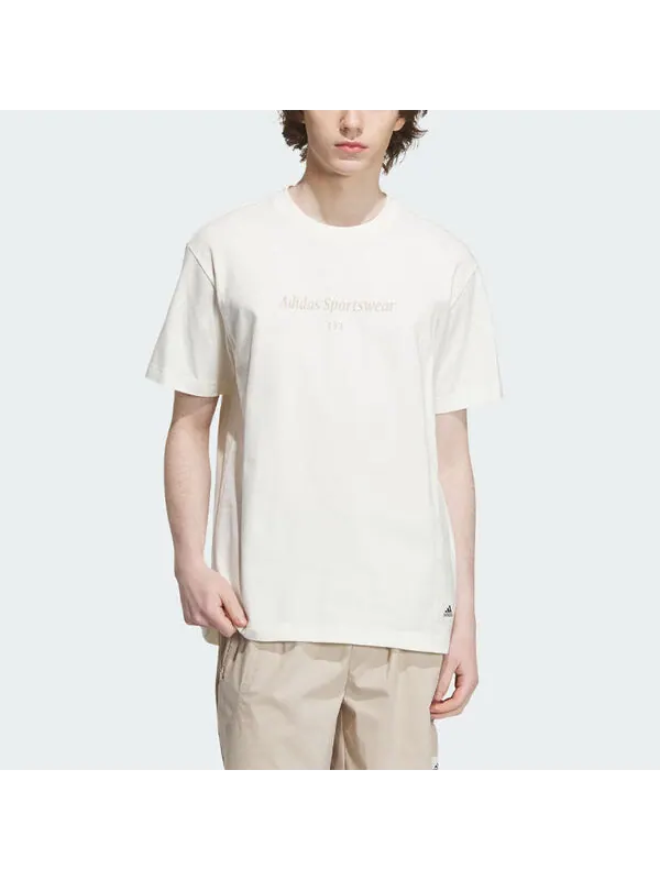Футболка adidas Sportswear Lounge Graphic T-shirt 'White' — изображение 2 из 4, белый