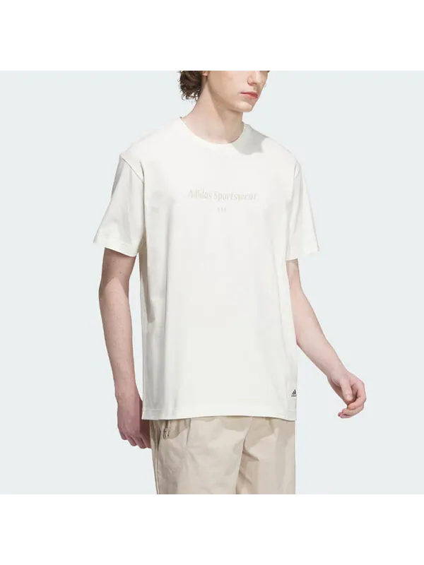 Футболка adidas Sportswear Lounge Graphic T-shirt 'White' — изображение 4 из 4, белый