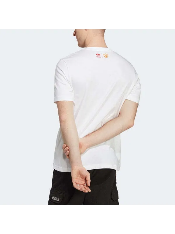 Футболка adidas originals Manchester United OG Trefoil T-Shirt 'White' — изображение 3 из 4, белый/черный