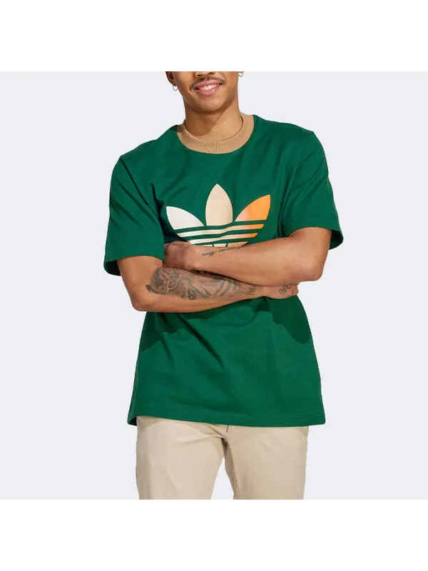 Футболка оригиналы adicolor 70s premium t shirt трилистник Adidas — изображение 2 из 4, темный зеленый