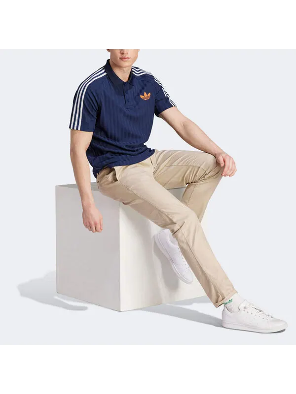 Рубашка-Поло оригинальные adicolor винтажная рубашка-поло 70-х годов Adidas — изображение 4 из 4, индиго