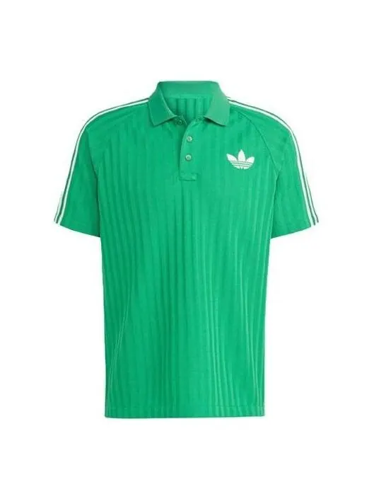 Рубашка-Поло оригинальные adicolor винтажная рубашка-поло 70-х годов Adidas — изображение 1 из 4, зеленый/белый