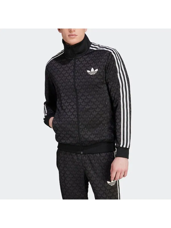 Куртка adidas originals Adicolor 70s Monogram Track Top 'Black' — изображение 2 из 4, черный