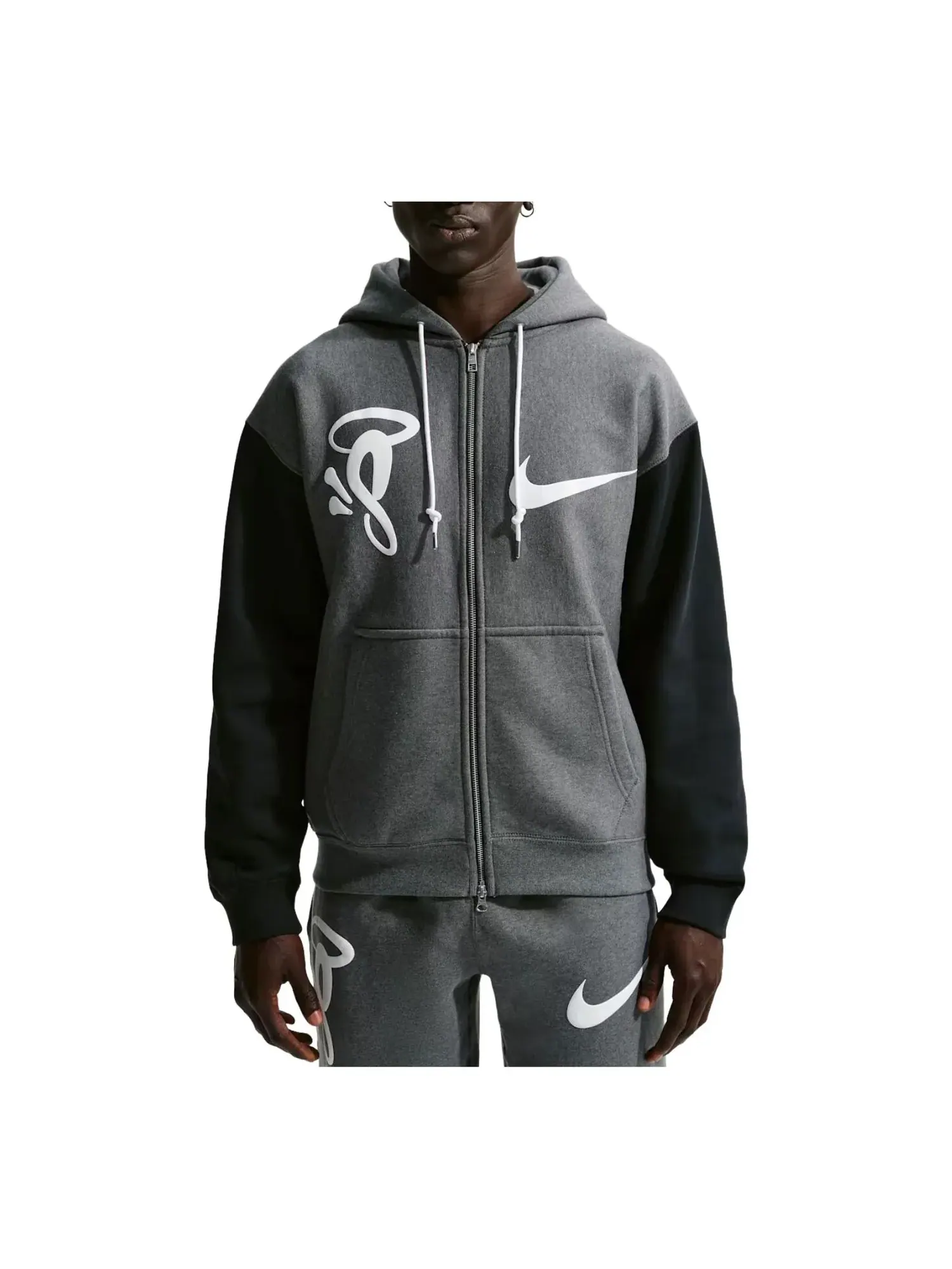 Худи Nike Solo Swoosh x Syna Fleece Full-Zip Hoodie 'Grey' — изображение 1 из 3, серый