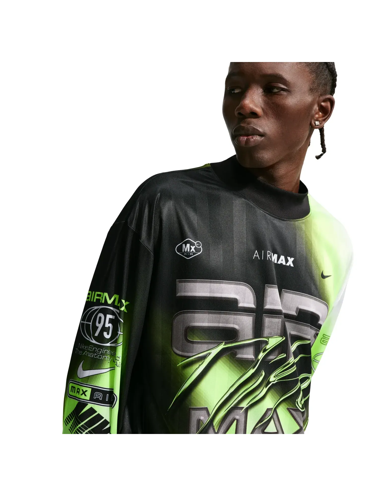 Футболка с длинными рукавами Nike Culture of Football Dri-FIT 'Volt Black White' — изображение 2 из 5, мульти