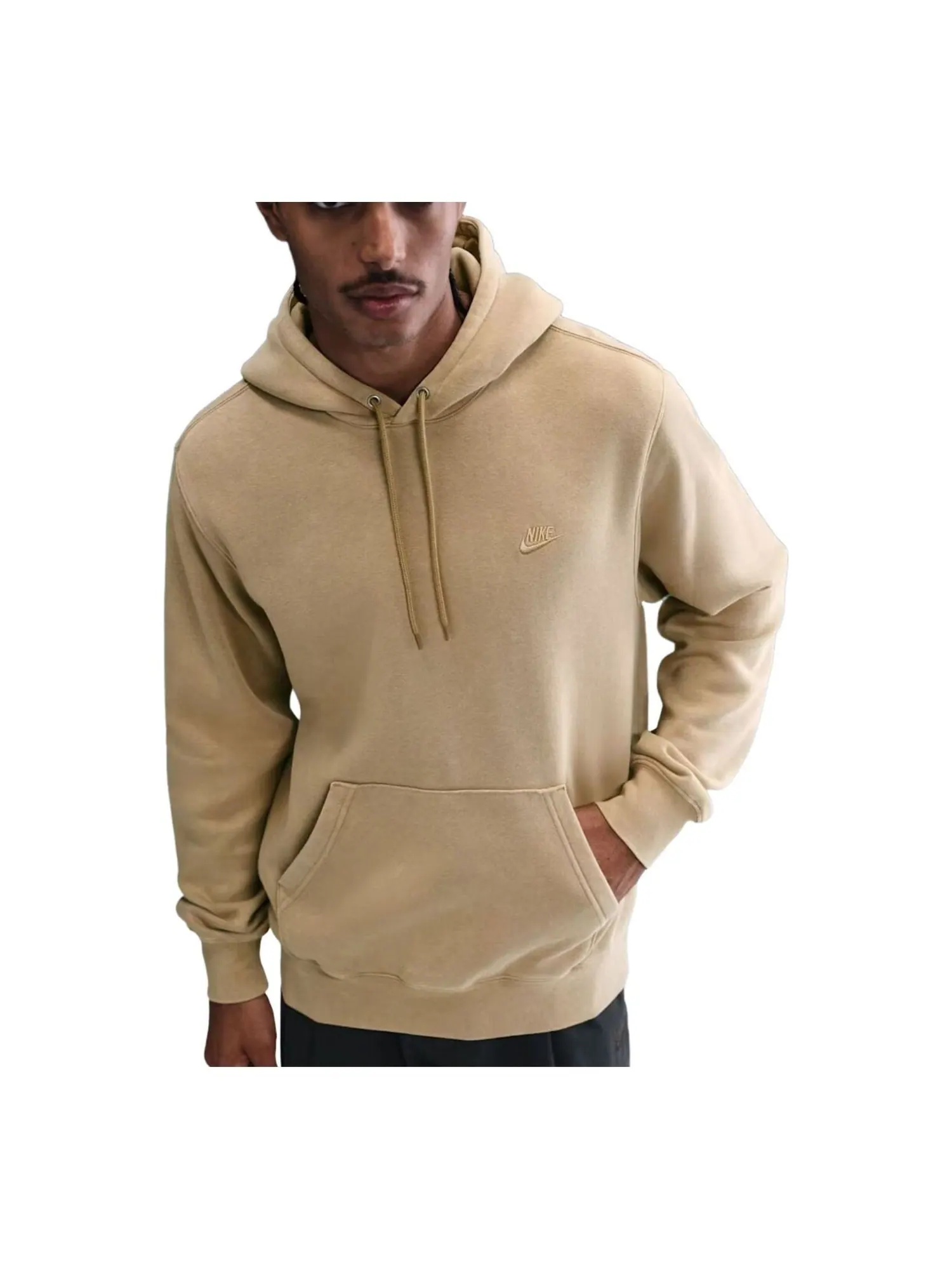 Худи Nike Sportswear Club Washed Fleece 'Parachute Beige' — изображение 1 из 2, бежевый