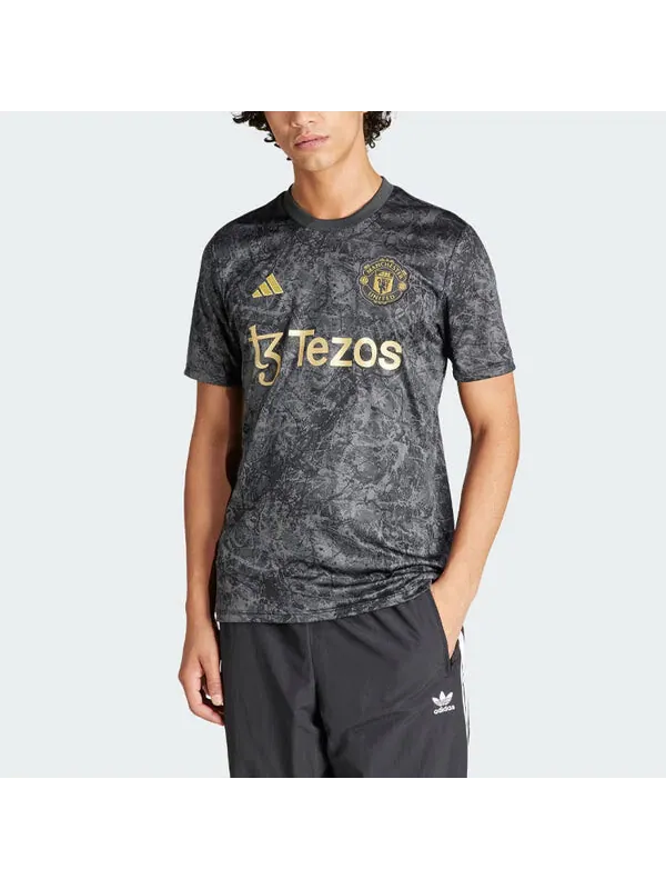 Футболка manchester united stone roses pre match jersey asia sizing Adidas — изображение 2 из 4, черный