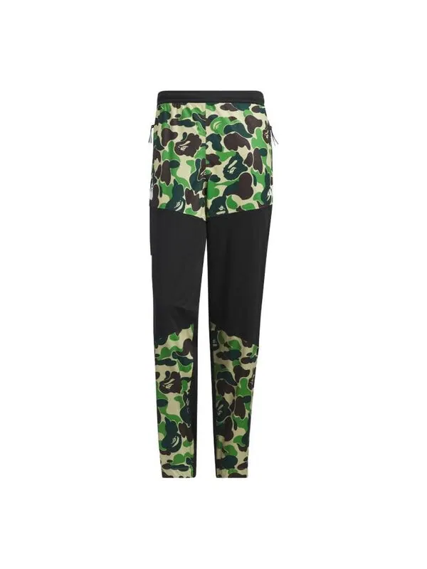 Брюки Adidas x Bape Golf Wind.Rdy Pants 'Black Green Camo' — изображение 1 из 3, черный/зеленый