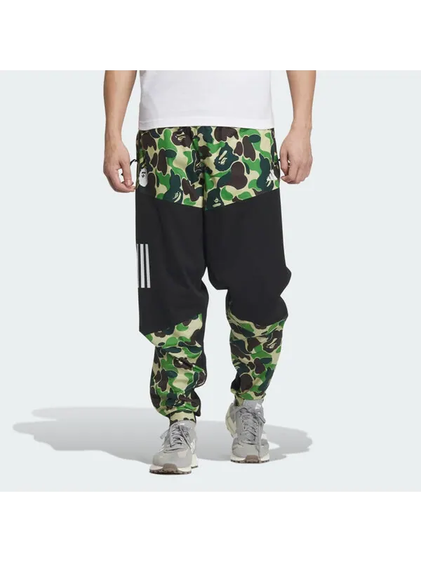 Брюки Adidas x Bape Golf Wind.Rdy Pants 'Black Green Camo' — изображение 2 из 3, черный/зеленый