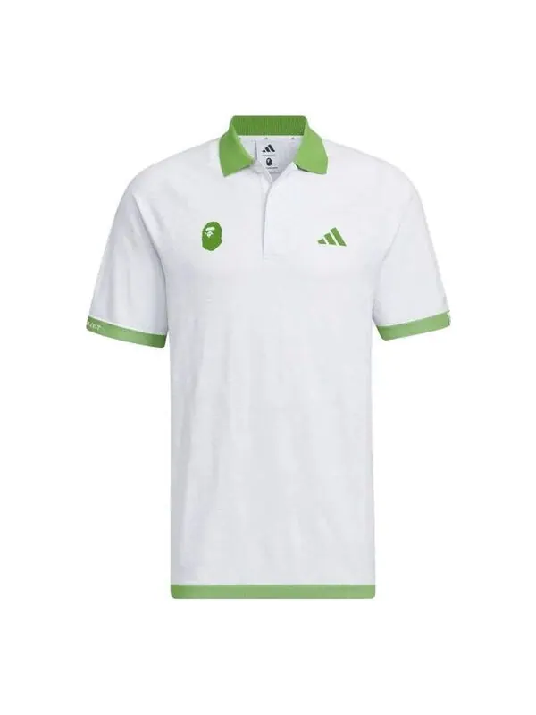 Рубашка-Поло xa Bathing Ape Golf camisa Рубашка-поло Adidas — изображение 1 из 1, белый/зеленый