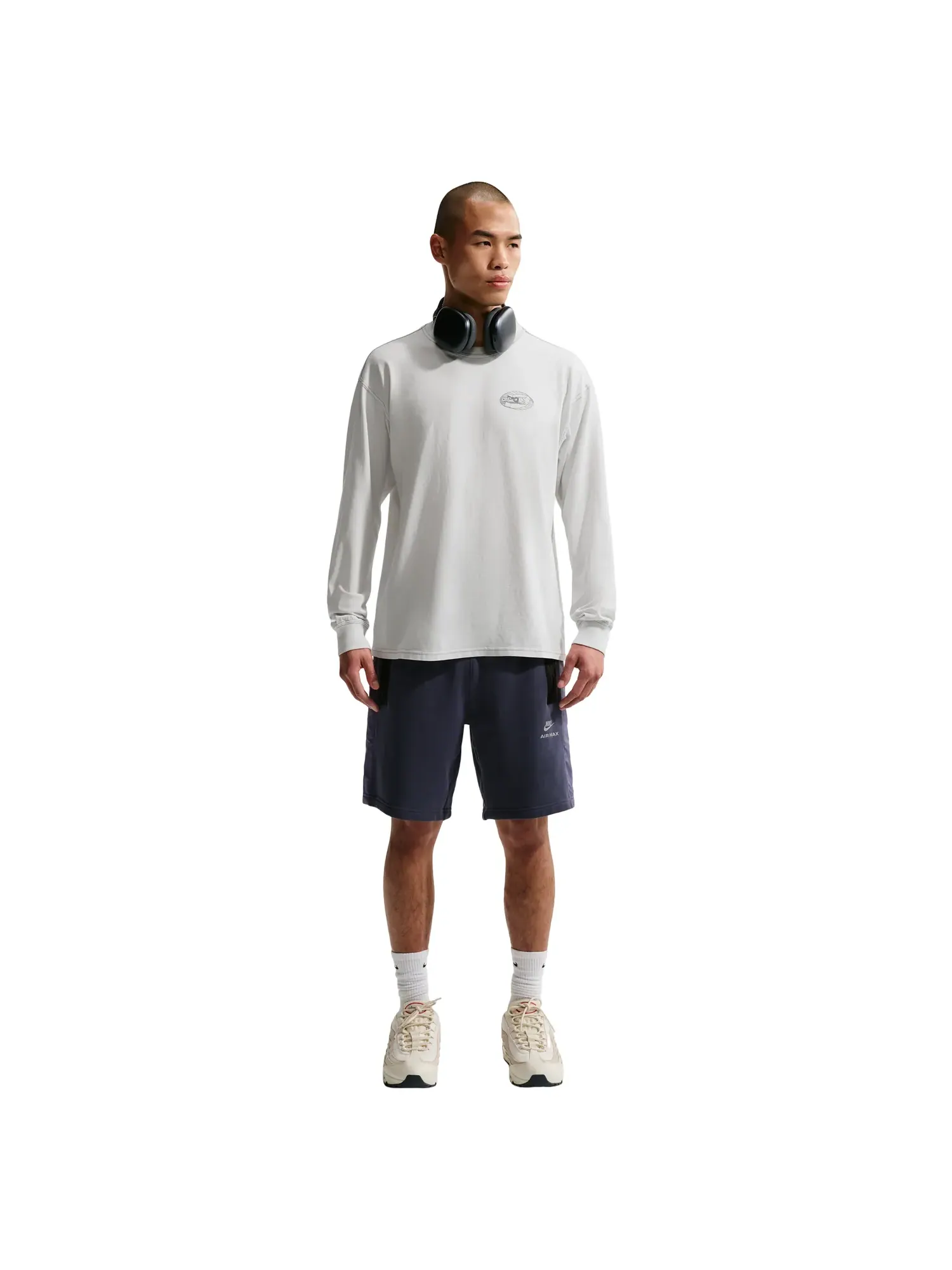 Футболка с длинными рукавами Nike City Pack 'Off White Cool Grey' — изображение 4 из 5, белый