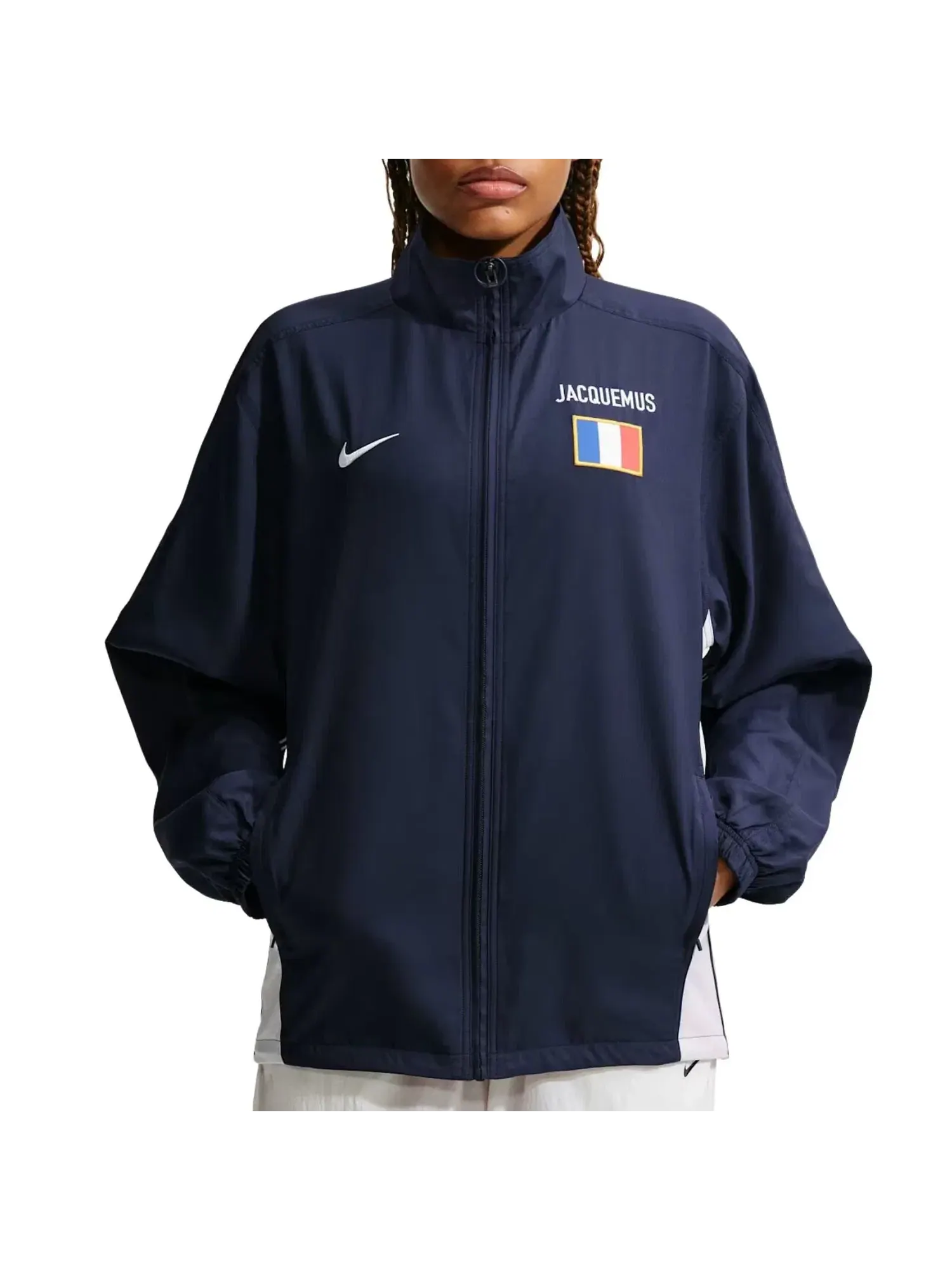 Мужская куртка с принтом Nike x France x Jacquemus Cryoshot Reissue Tracksuit Jacket — изображение 2 из 4, темно-синий