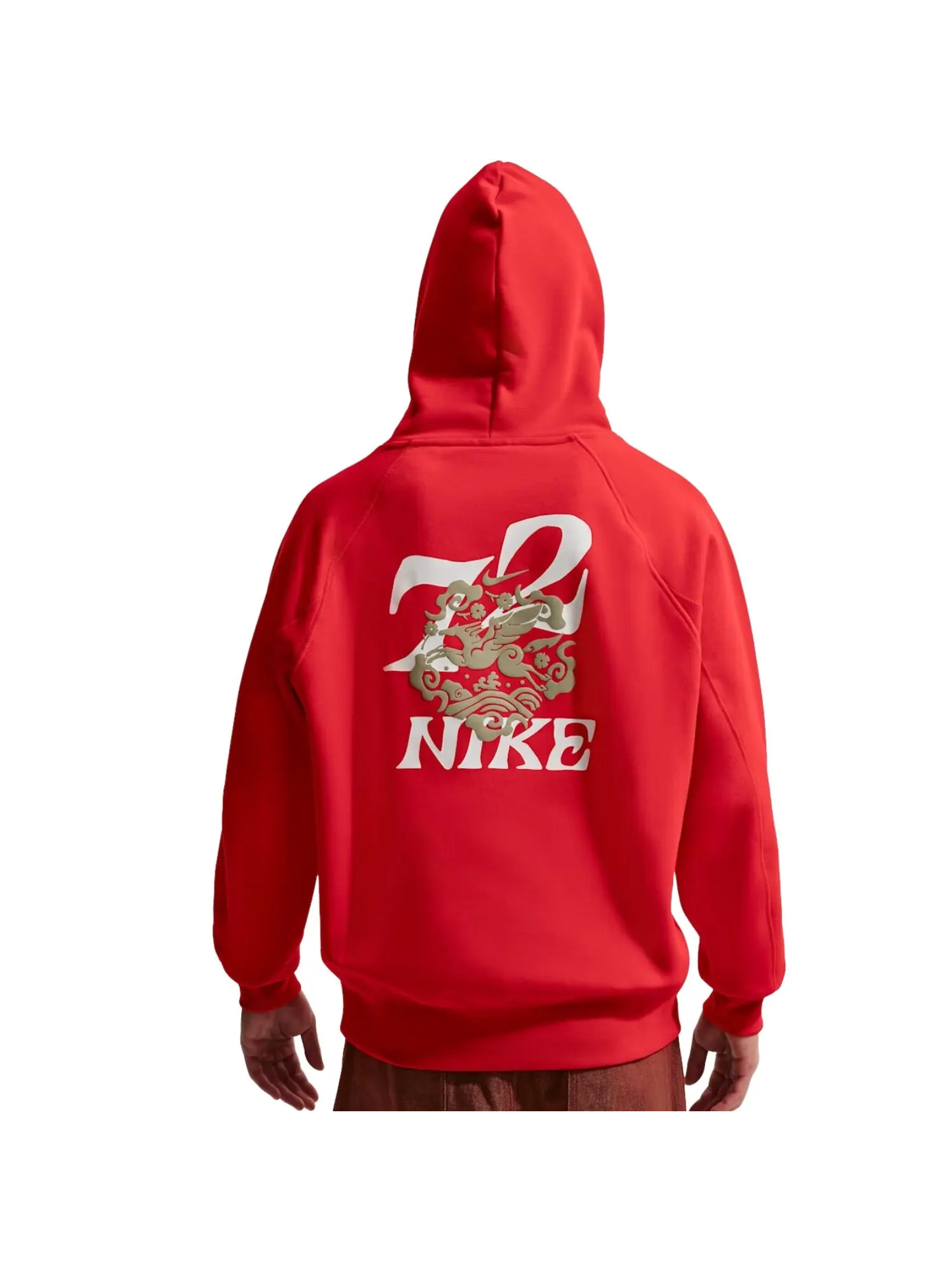 Толстовка Nike Sportswear LNY Fleece Hoodie 'University Red' — изображение 2 из 2, красный